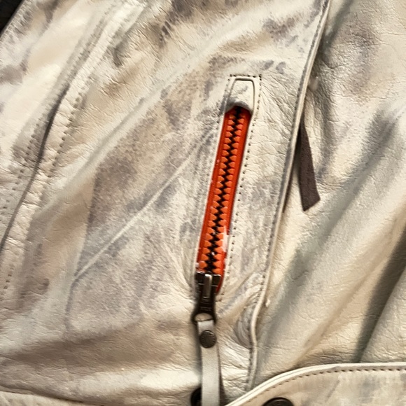 Genuine Leather Harley Davidson Riding Biker Jacket with Embroidery Orange Black - Picture 2 of 7